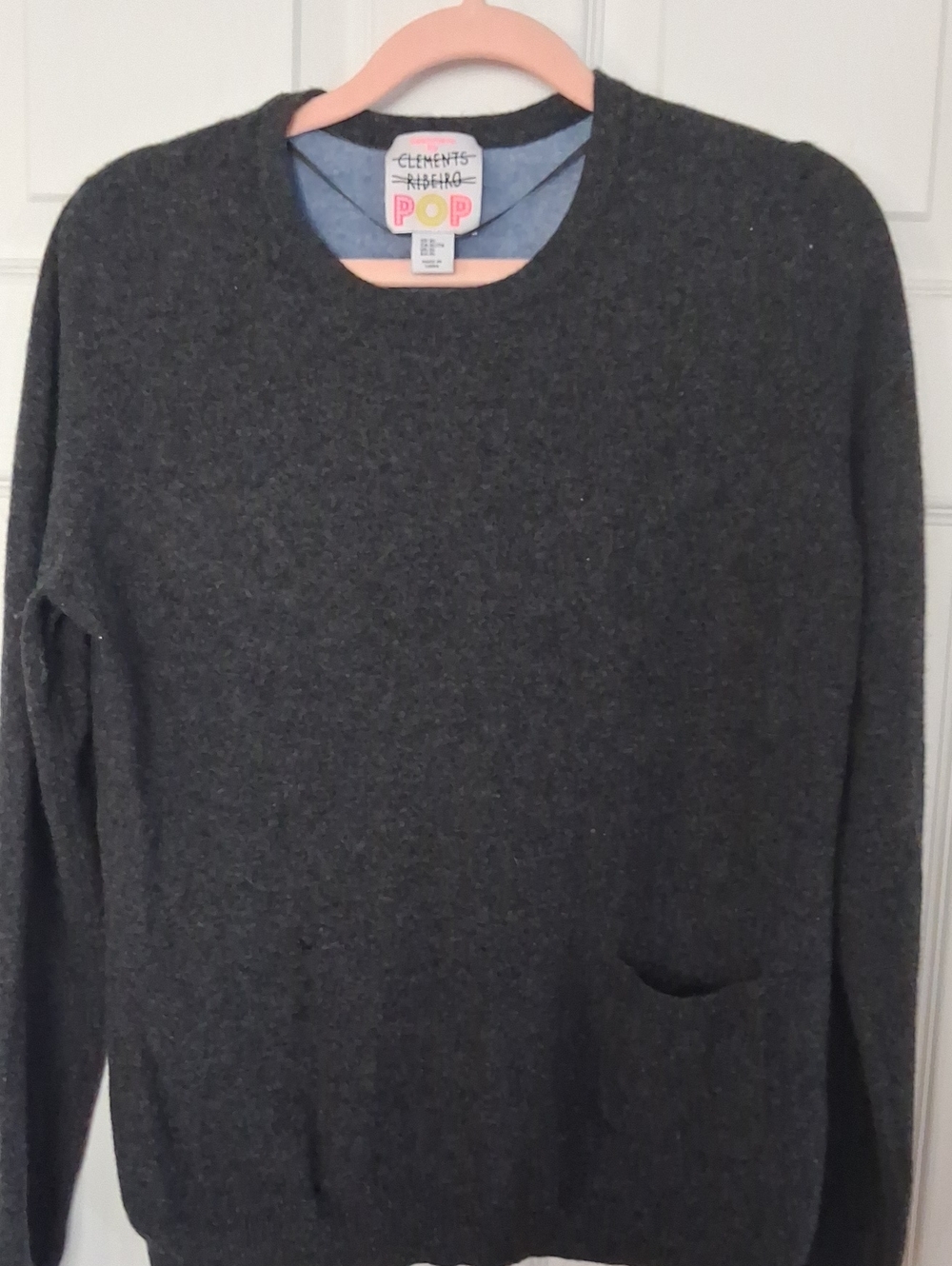 Clements Ribeiro Pop Dark Gray Crewneck Sweater